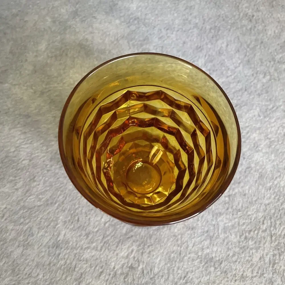Indiana Glass Whitehall Colony Amber Vintage Pitcher & 5 Glasses